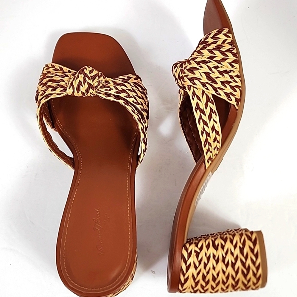 Universal Thread Brown Mules Wicker Woven Sandals, size 9.5 - Picture 8 of 17